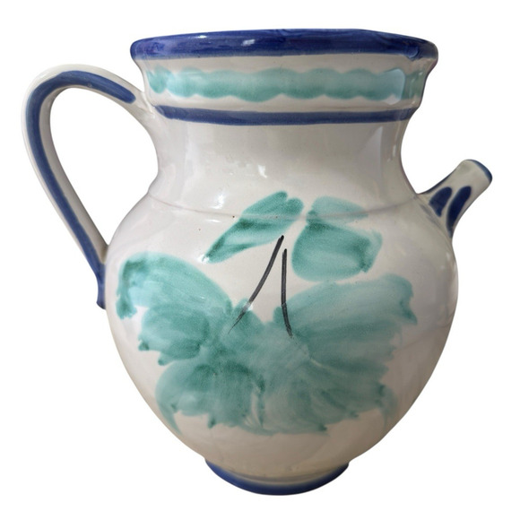 Vintage Vietri Hand Painted  Wine Jug Ceramic Vino Pitcher Made in Italy - Picture 3 of 13